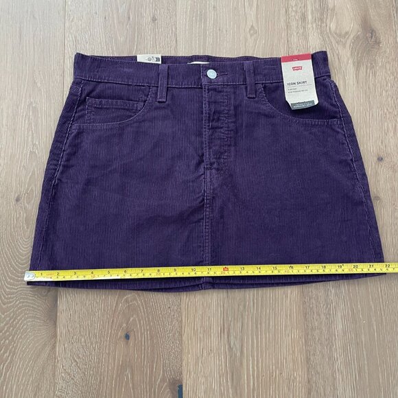 Levi’s Skirt Women 30 Waist Plum Perfect Purple Corduroy Icon  A46940031 - Picture 8 of 13